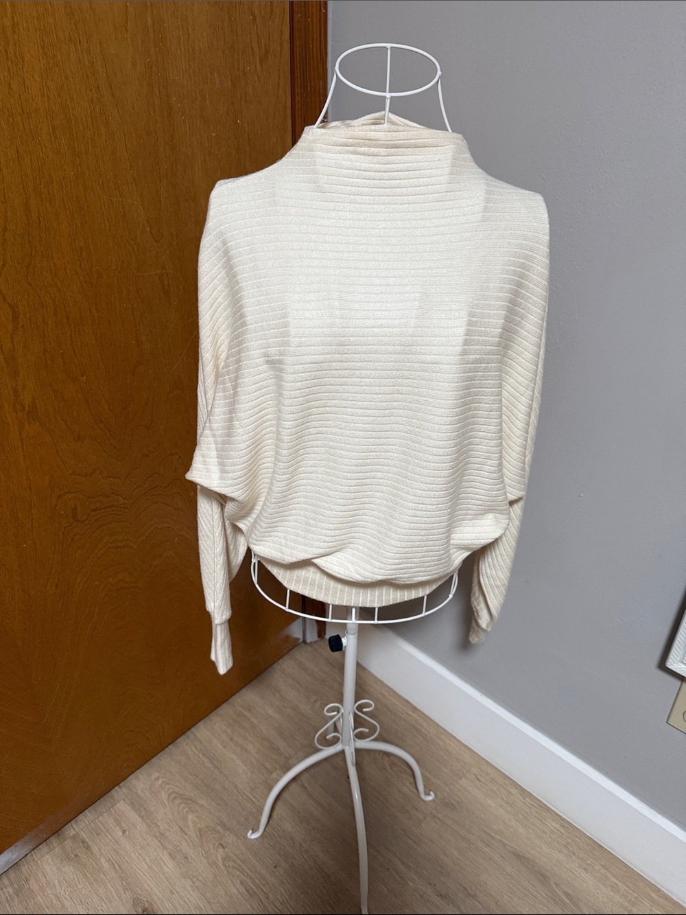 Madewell Cream Ribbed Mockneck Sweater